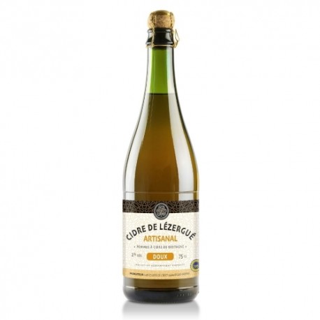 Cidre artisanal Doux Lézergué bouteille 75cl