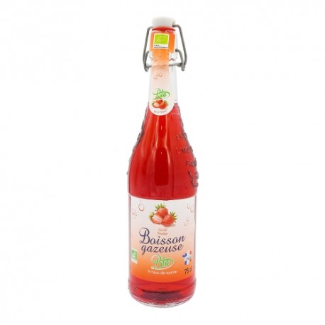 Boisson gazeuse goût fraise BIO bouteille 75cl