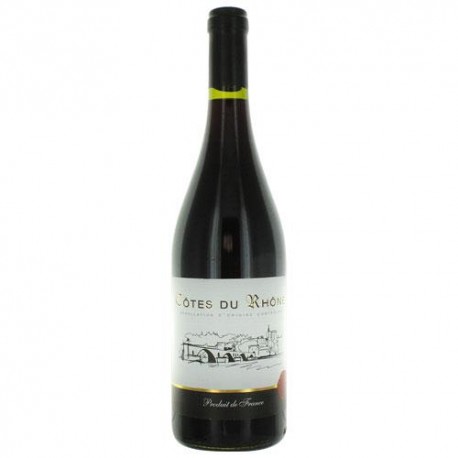 Vin rouge Côtes du Rhône AOC bouteille 75cl