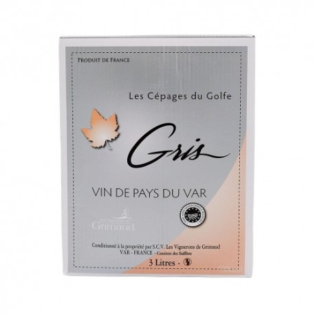 Vin rosé Cépages du Golfe Gris IGP Var BIB 3L