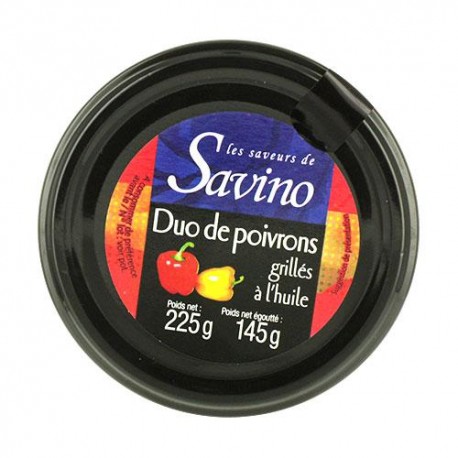 DUO DE POIVRONS GRILLES A L'HUILE POT DE 225GR