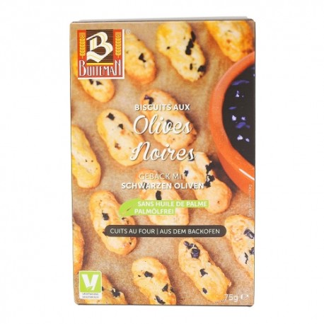 CARTON DE 8 BOITES BISCUITS APERITIFS AUX OLIVES NOIRES 75GR