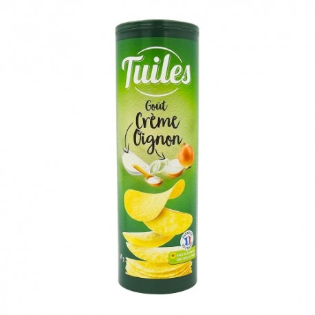 CARTON DE 25 TUBES DE CHIPS TUILES CREME OIGNON 170GR