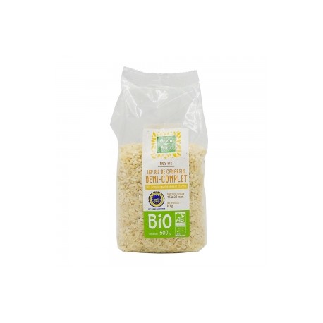 CARTON DE 8 SACHETS DE RIZ DEMI COMPLET BIO DE 500GR CAMARGUE