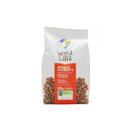 CARTON DE 12 SACHETS 500GR CAFE GRAINS BIO HONDURAS TANZANIE