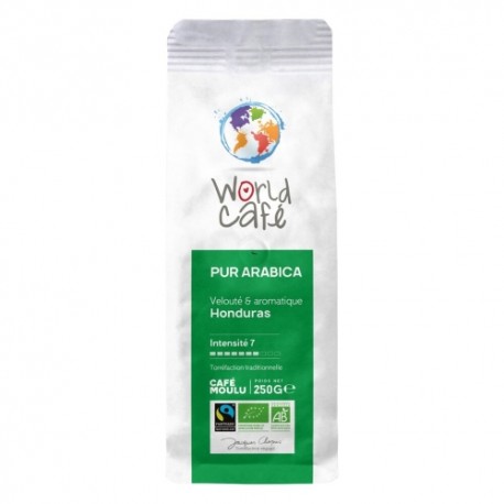 CARTON DE 24 SACHETS 250GR CAFE MOULU BIO ARABICA DU HONDURAS