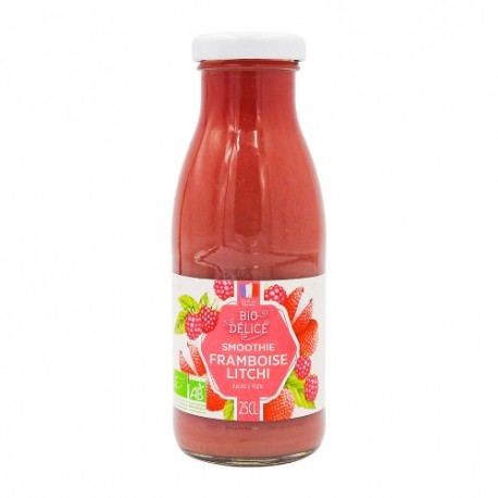 CARTON DE 15 BOUTEILLES SMOOTHIE FRAMBOISE LITCHI BIO 25CL