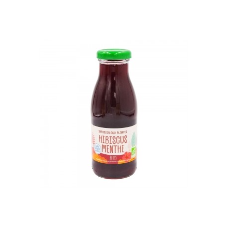 CARTON DE 12 BOUTEILLES INFUSIONS HIBISCUS ET MENTHE BIO 25CL