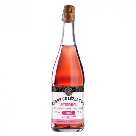 CARTON DE 6 BOUTEILLES CIDRE ARTISANAL ROSE LEZERGUE 75CL