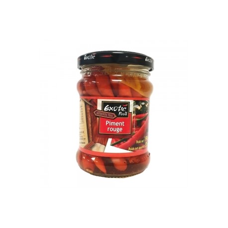 CARTON DE 12 POTS PIMENTS ROUGE ENTIER 190GR EXOTIC FOOD