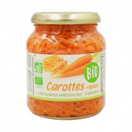 CARTON DE 12 POTS CAROTTES RAPEES BIO 190 GR