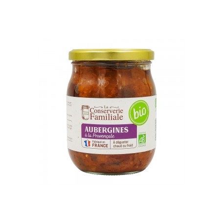 CARTON DE 12 POTS AUBERGINES CUISINEES BIO 520 GR