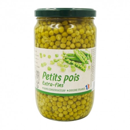 CARTON DE 6 POTS PETITS POIS EXTRA FINS 720 ML FRANCE