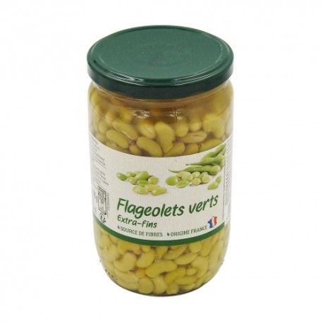 CARTON DE 6 POTS FLAGEOLETS VERTS EXTRA FINS 420 GR FRANCE