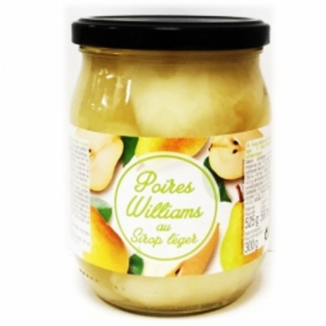 CARTON DE 12 POTS POIRES WILLIAMS AU SIROP LEGER 300 GR