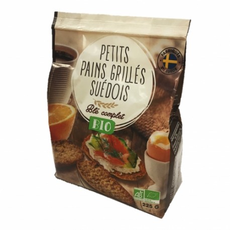 CARTON DE 15 SACHETS PETITS PAINS GRILLES SUEDOIS 225 GR BIO