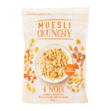 CARTON DE 7 BOITES MUESLI CROUSTILLANT 4 NOIX 450 GR