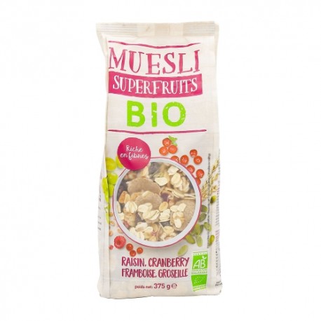 CARTON DE 6 SACHETS MUESLI SUPERFRUITS BIO 375 GR