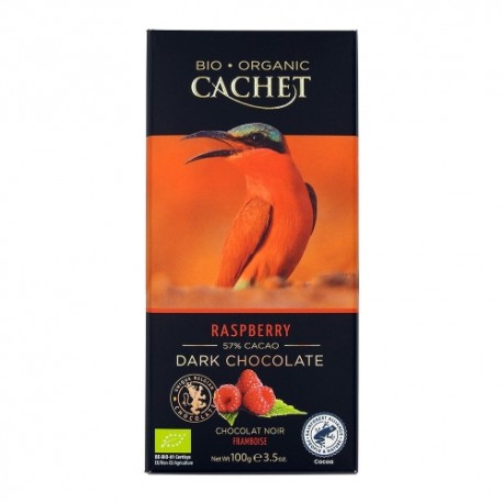 CARTON DE 12 TABLETTES CHOCOLAT NOIR 57% FRAMBOISE BIO 100 GR