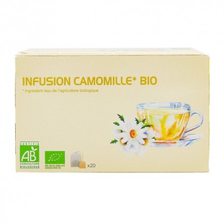 CARTON DE 16 BOITES INFUSION CAMOMILLE BIO 20 SACHETS