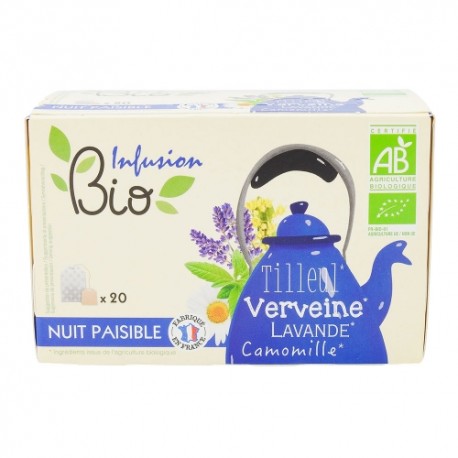 CARTON DE 15 BOITES INFUSION NUITS PAISIBLES BIO 20 SACHETS