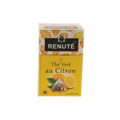 CARTON DE 20 BOITES THE VERT AU CITRON  20 PYRAMIDES RENUTE