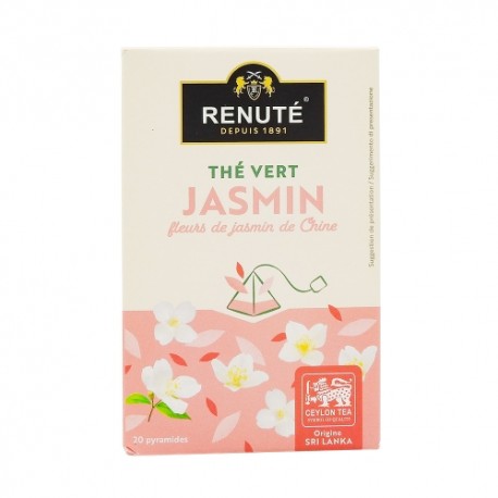 CARTON DE 20 BOITES THE VERT AU JASMIN 20 PYRAMIDES RENUTE