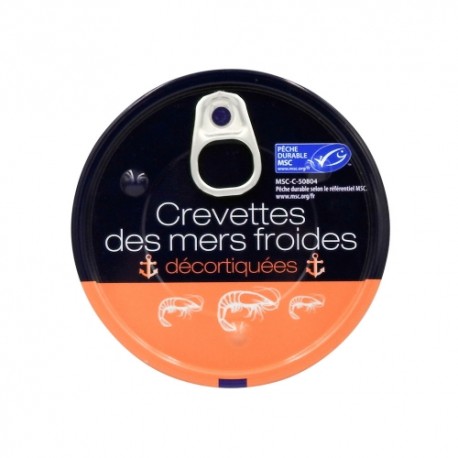 CARTON DE 24 BOITES CREVETTES DECORTIQUEES DES MERS FROIDES 75 GR