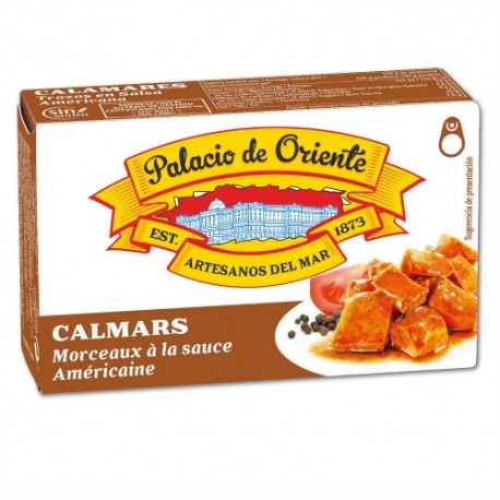 CARTON DE 24 BOITES CALAMAR A L'AMERICAINE PLAT 72 GR PALACIO