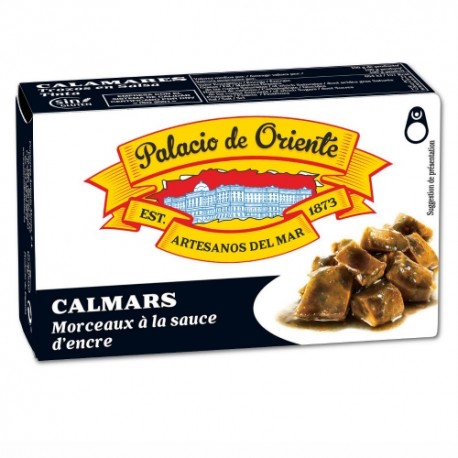 CARTON DE 24 BOITES CALAMARS A L'ENCRE 115 GR PALACIO ORIENTE