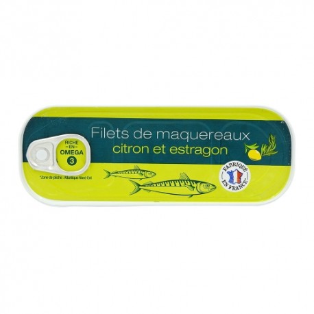 CARTON DE 24 FILETS DE MAQUEREAUX CITRON ESTRAGON 176 GR