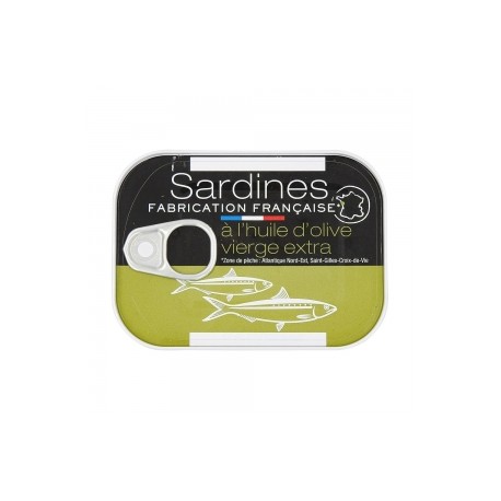 CARTON DE 15 BOITES SARDINES A L'HUILE D'OLIVE EXTRA VIERGE 115 GR