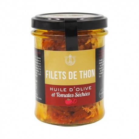 CARTON DE 12 POTS FILETS DE THON A L'HUILE D'OLIVE ET TOMATES SECHEES 130 GR