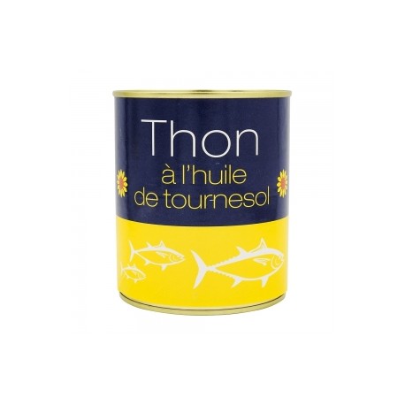 CARTON DE 12 BOITES THON ENTIER HUILE TOURNESOL 4/4 600 GR