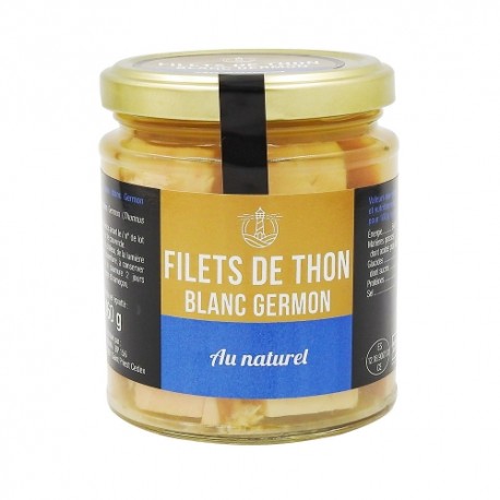 CARTON DE 12 POTS FILETS DE THON BLANC GERMON AU NATUREL 160 GR