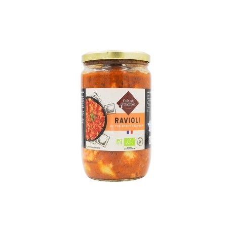 CARTON DE 6 POTS RAVIOLIS AU BOEUF BIO 650 GR