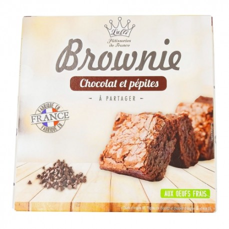 CARTON DE 8 BOITES BROWNIE AUX PEPITES DE CHOCOLAT 285 GR