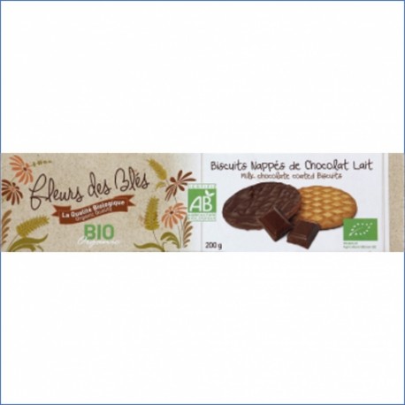 CARTON DE 10 SACHETS BISCUITS NAPPES CHOCOLAT LAIT BIO 200 GR