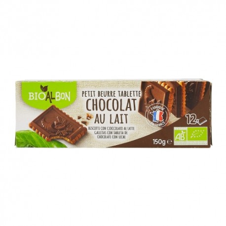 CARTON DE 12 BOITES PETIT BEURRE TABLETTE CHOCOLAT LAIT BIO 150 GR