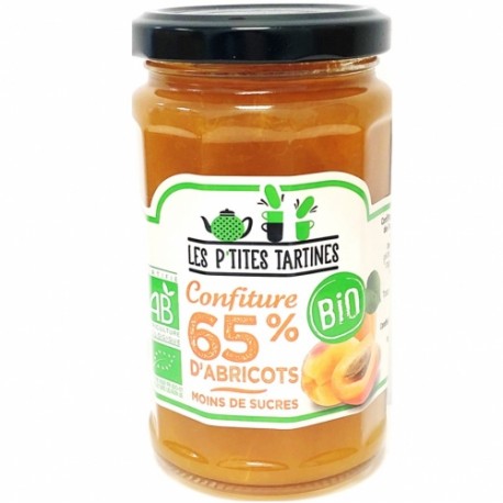 CARTON DE 6 POTS CONFITURE D'ABRICOTS BIO 255 GR