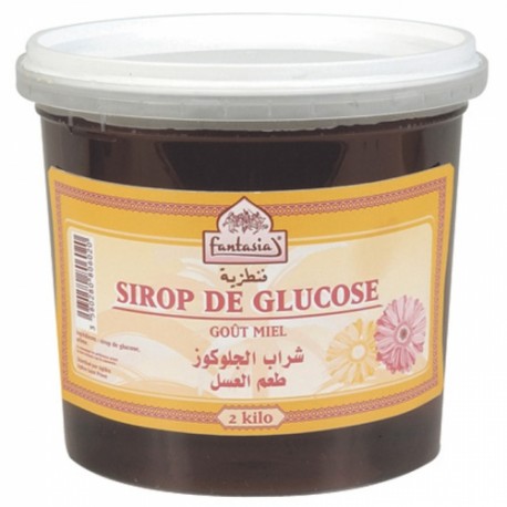 CARTON DE 8 POTS SIREOP DE GLUCOSE PARFUME MIEL 2 KG FANTASIA