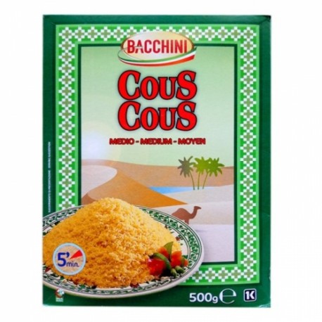 CARON DE 12 BOITES DE COUSCOUS MOYEN 500 GR BACCHINI