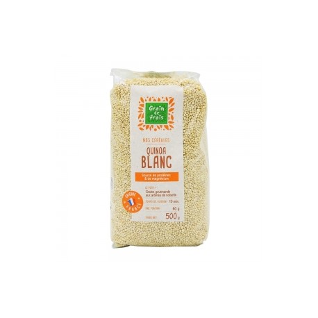 CARTON DE 15 SACHETS QUINOA BLANC FRANCE 500 GR GRAIN DE FRAIS