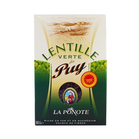 CARTON DE 10 BOITES LENTILLES VERTES DU PUY 500 GR