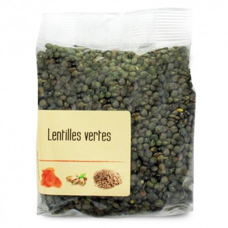 CARTON DE 10 SACHETS LENTILLES VERTES FRANCE 300 GR