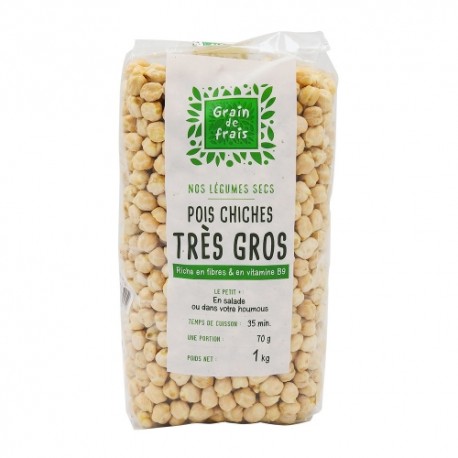 CARTON DE 12 SACHETS POIS CHICHES TRES GROS MEXIQUE 1 KG GRAIN DE FRAIS