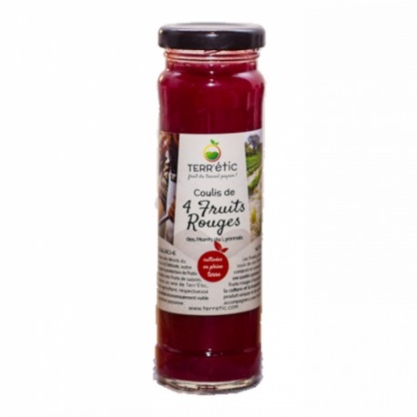 CARTON DE 10 FLACONS COULIS DE 4 FRUITS ROUGES 156 ML