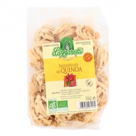 CARTON DE 12 SACHETS PATES TAGLIATELLE QUINOA BIO 250 GR LAZZARETTI