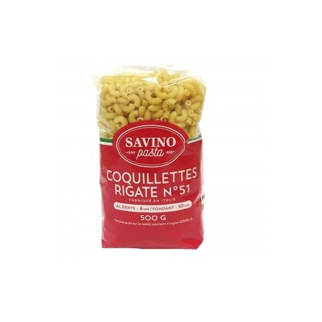 CARTON DE 20 SACHETS COQUILLETTES 51 500GR SAVINO