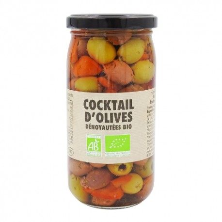 CARTON DE 12 POTS COCKTAIL D'OLIVES DÉNOYAUTÉES BIO 37 CL